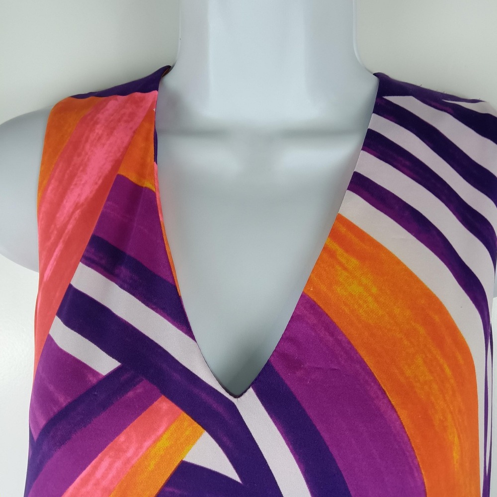 Colorful Abstract Mini Shift Dress S Julie Brown NYC Resort Vacation A-line - Picture 5 of 11